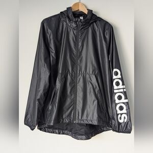 Adidas Windbreaker Training Hooded Jacket Women’s SZ XL Black